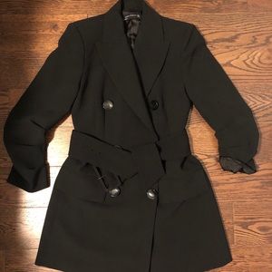 Black belted blazer dress